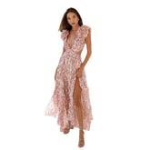Robe à volants et découpes à fleurs Zida